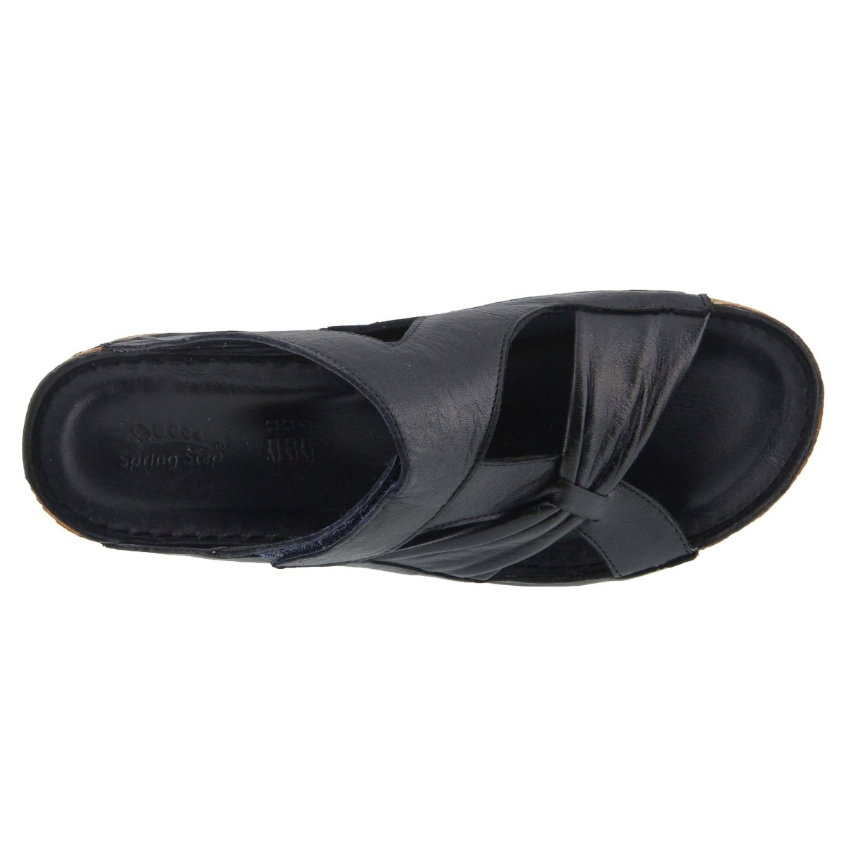 Spring Step Shoes Gretta Slide Sandal Women's Leather Cork Wedge