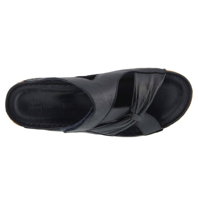 Spring Step Shoes Gretta Slide Sandal Women's Leather Cork Wedge