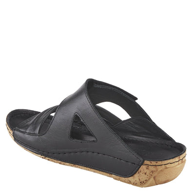 Spring Step Shoes Gretta Slide Sandal Women's Leather Cork Wedge