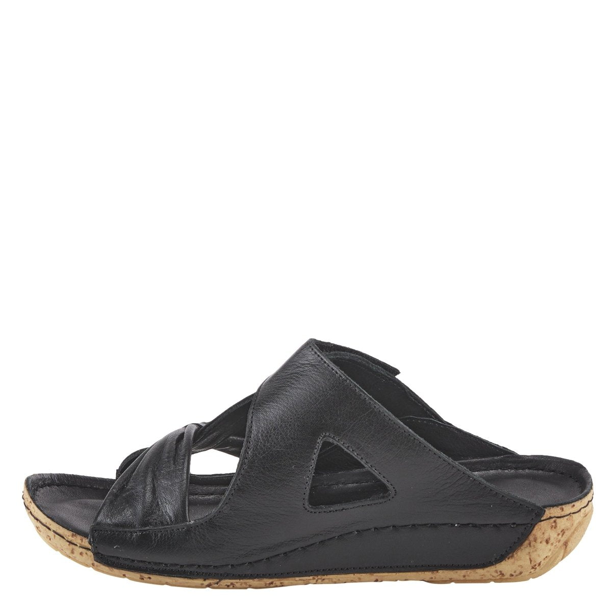 Spring Step Shoes Gretta Slide Sandal Women's Leather Cork Wedge