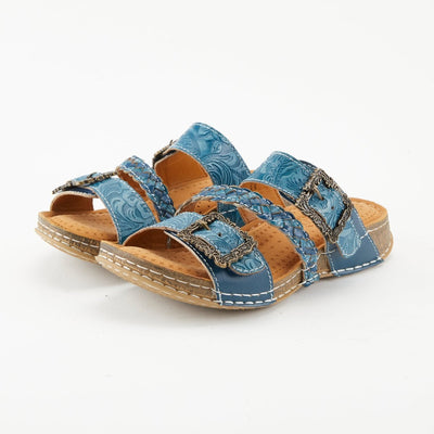 Spring Step Shoes L'Artiste Astra Slide Sandal Women’s Hand Painted Leather