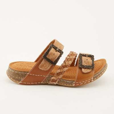 Spring Step Shoes L'Artiste Astra Slide Sandal Women’s Hand Painted Leather