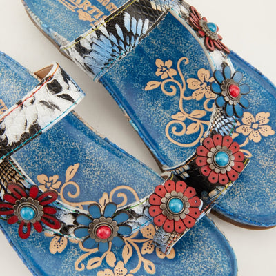 Spring Step Shoes L'Artiste Kindness Slide Sandals Women's Leather Snake Skin
