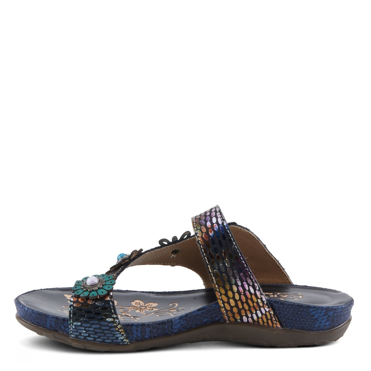 Spring Step Shoes L'Artiste Kindness Slide Sandals Women's Leather Snake Skin