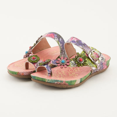 Spring Step Shoes L'Artiste Kindness Slide Sandals Women's Leather Snake Skin