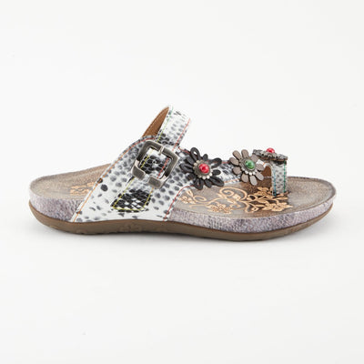 Spring Step Shoes L'Artiste Kindness Slide Sandals Women's Leather Snake Skin