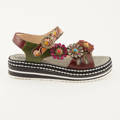 Spring Step Shoes L'Artiste Laga Women’s Multicolor Leather Slingback Sandals