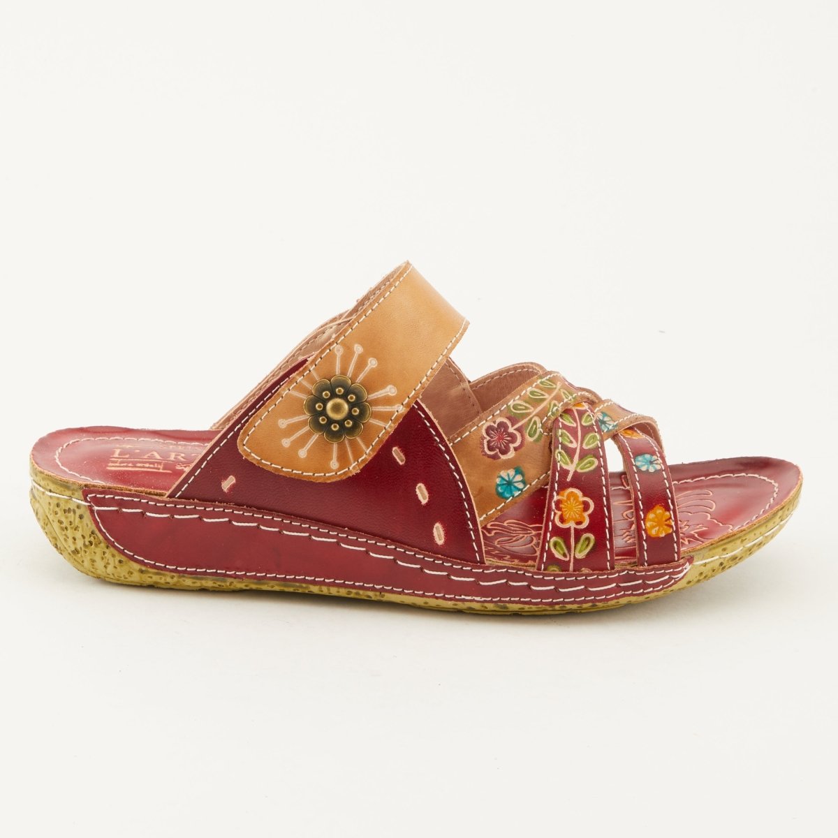 Spring Step Shoes L'Artiste Leigh Slide Sandal Women’s Hand Painted Leather