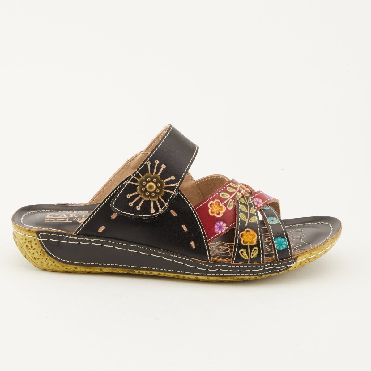 Spring Step Shoes L'Artiste Leigh Slide Sandal Women’s Hand Painted Leather
