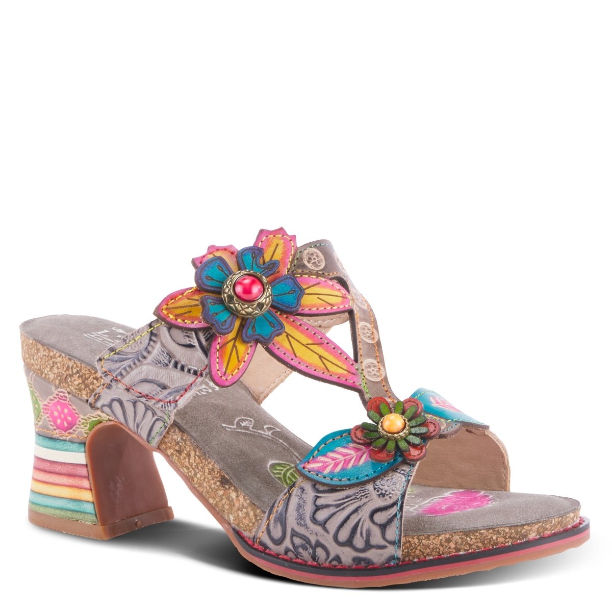 Spring Step Shoes L'Artiste Rossie Heeled Sandals Women's Leather Multicolor
