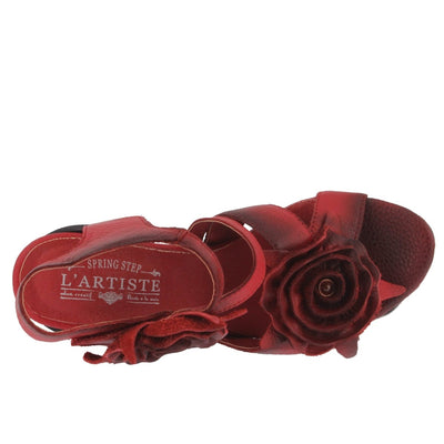 Spring Step Shoes L'Artiste Shelly Ankle Strap Sandal Women’s Hand Painted Leather