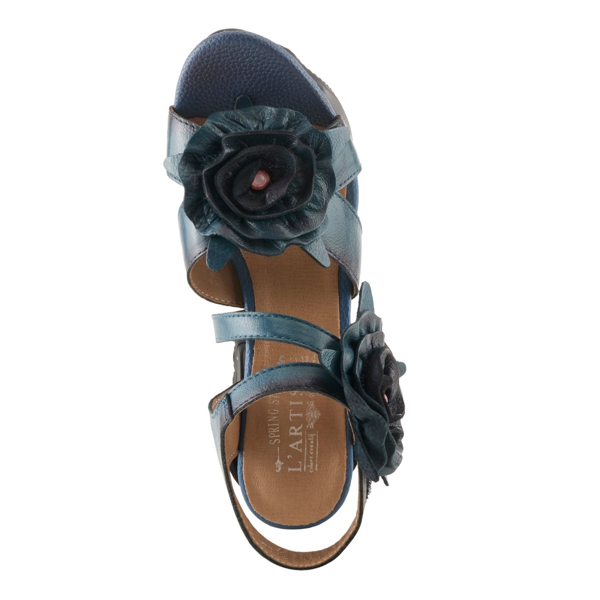 Spring Step Shoes L'Artiste Shelly Ankle Strap Sandal Women’s Hand Painted Leather