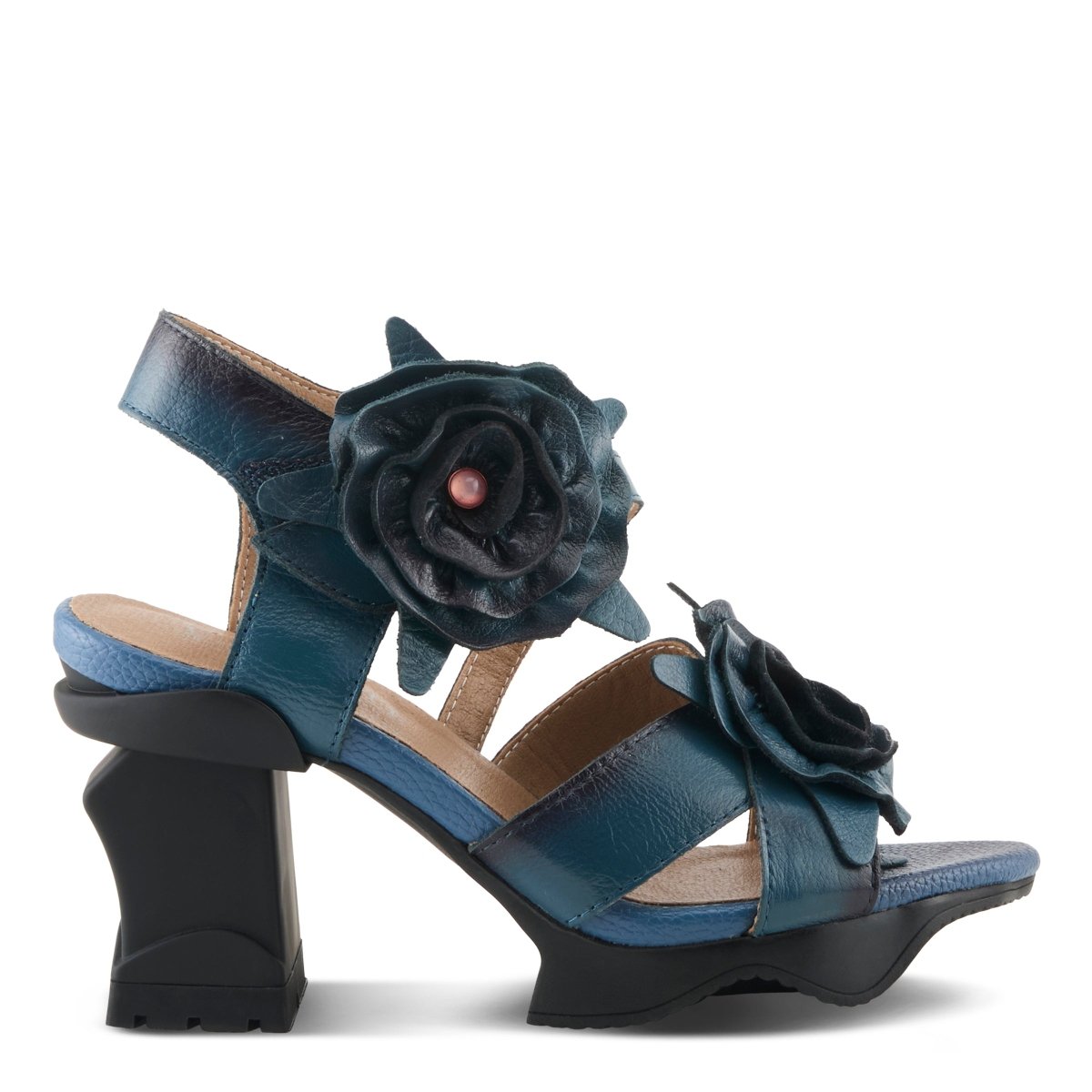 Spring Step Shoes L'Artiste Shelly Ankle Strap Sandal Women’s Hand Painted Leather