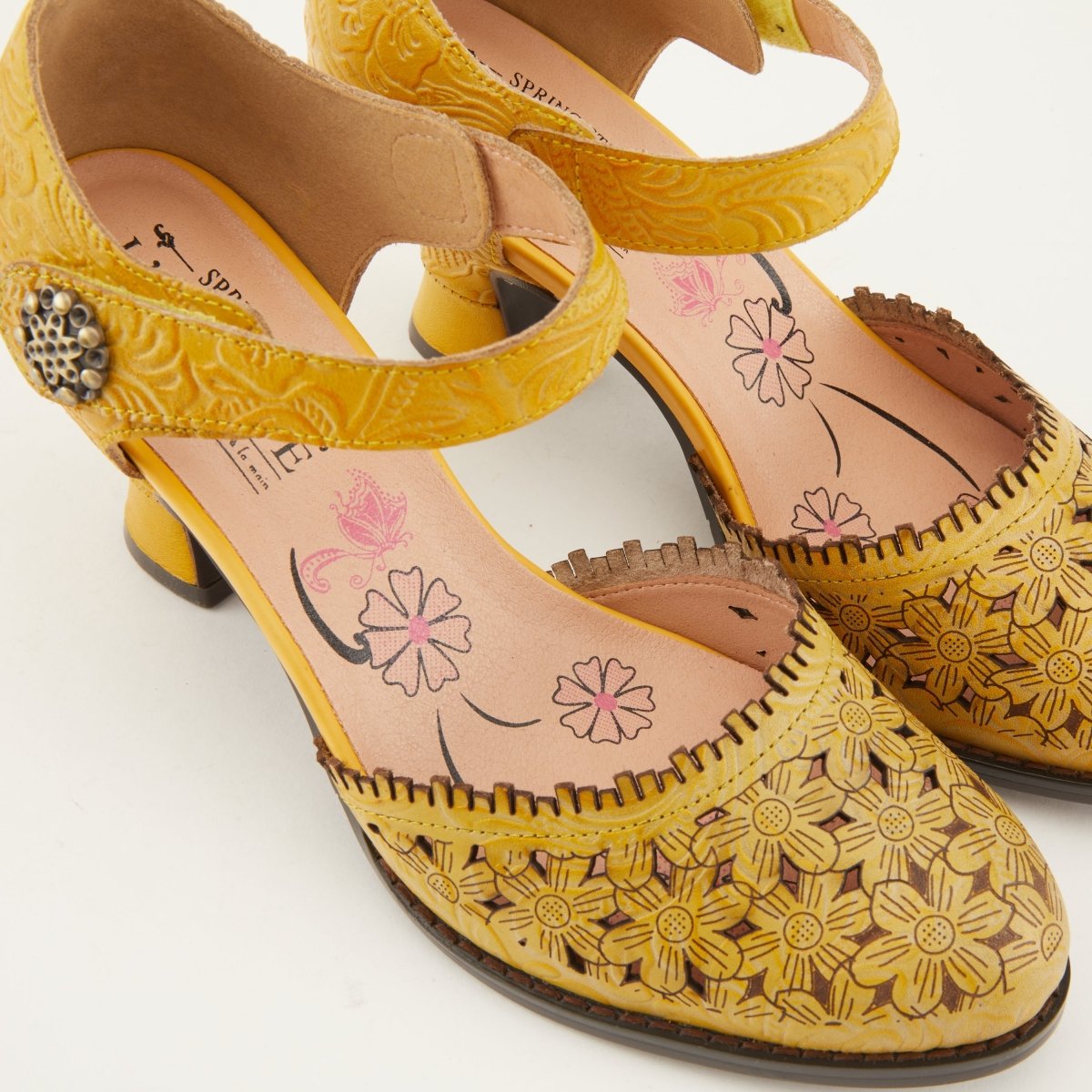 Spring Step Shoes L'Artiste Visionary Ankle Strap Shoe Women’s Hand Painted Leather