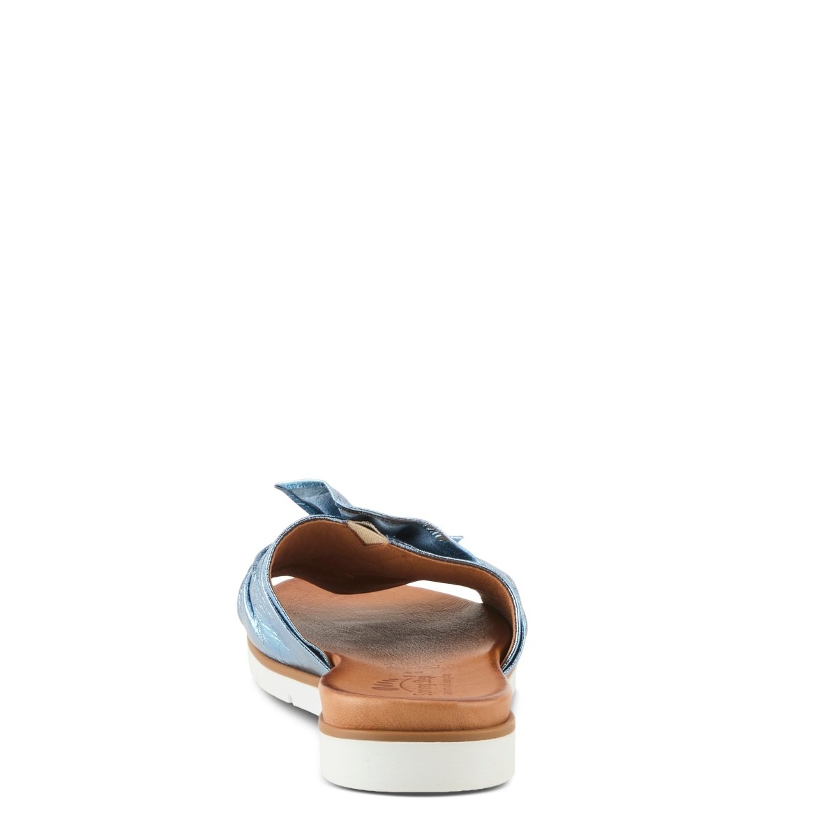 Spring Step Lavona Blue Metallic slide sandal, rear view
