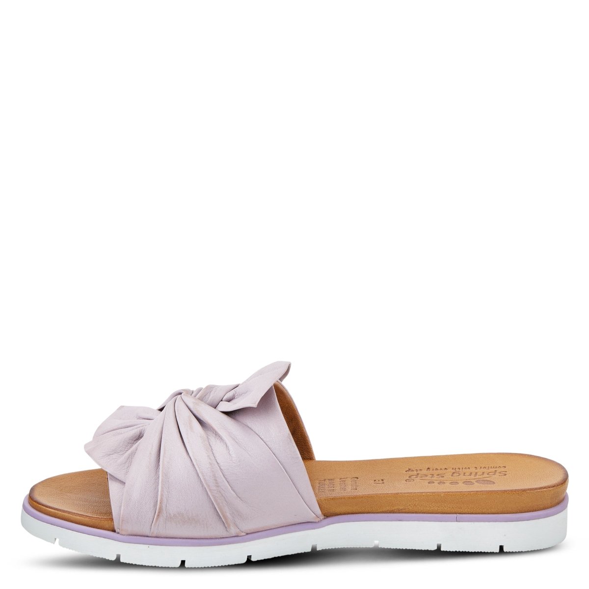 Spring Step Lavona Lilac slide sandal, inner side profile