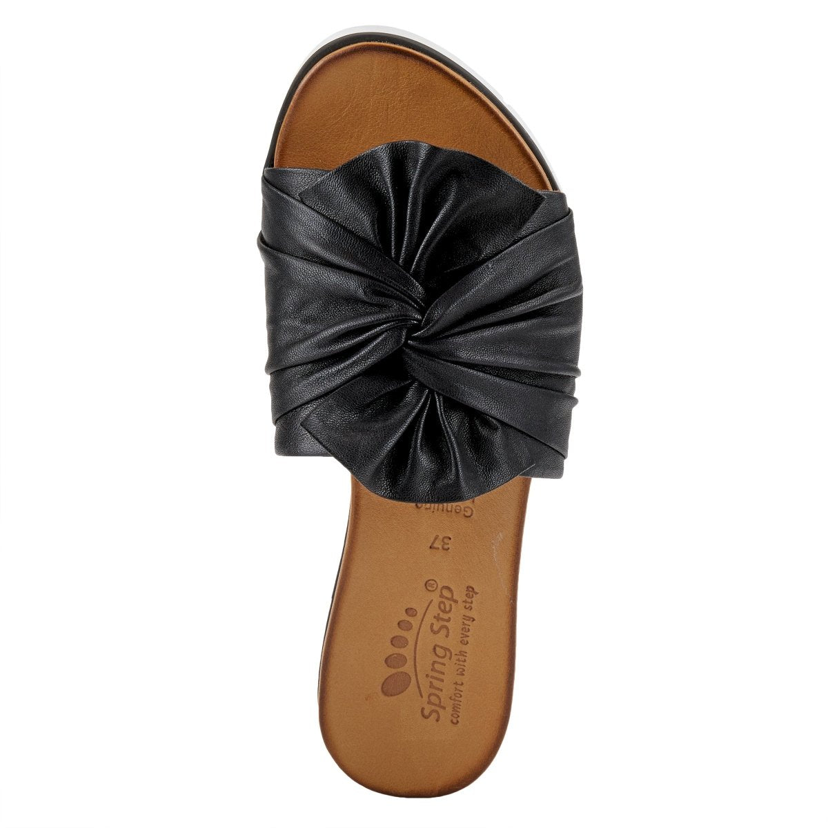 Spring Step Lavona Black slide sandal, top view