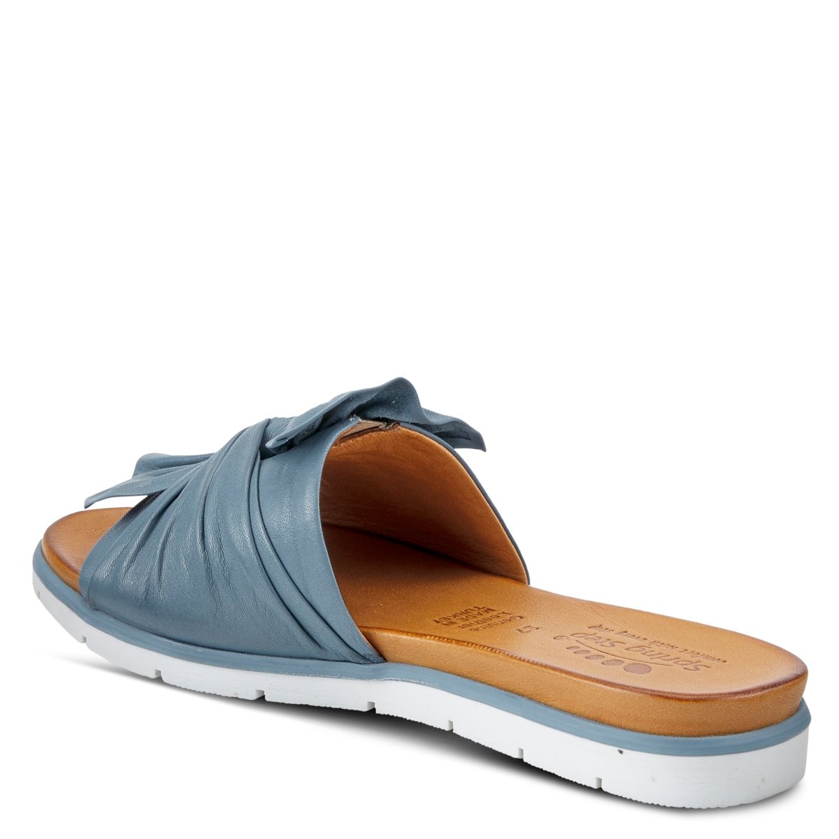 Spring Step Lavona Blue slide sandal, rear three-quarter view