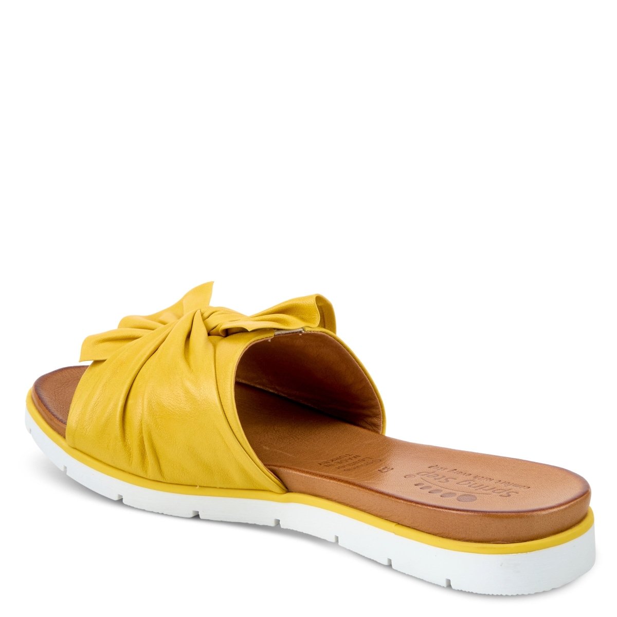 Spring Step Lavona Yellow slide sandal, rear three-quarter view