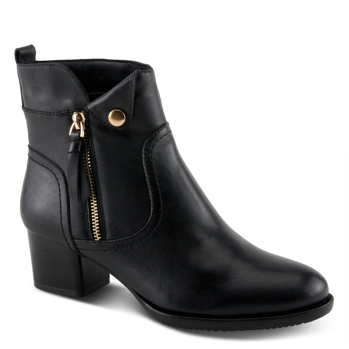 Spring Step Leather Snap Detail Boots - Nazca, Size EU 41, Black Spring Step Leather Snap Detail Boots - Nazca, Size EU 41, Black