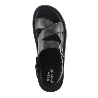 Spring Step Shoes Nofar Men's Black Leather Sandals