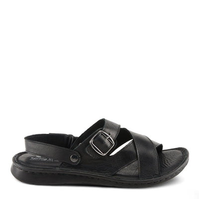 Spring Step Shoes Nofar Men's Black Leather Sandals