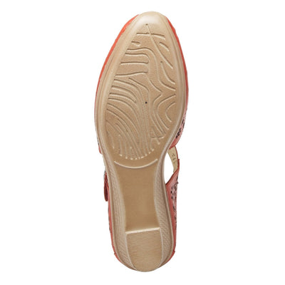 Spring Step Shoes Nougat Mary Jane Women's Leather Wedge Shoe