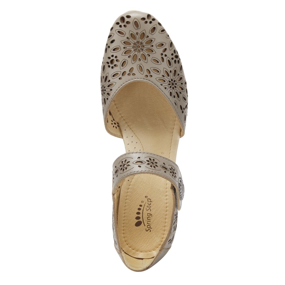 Spring Step Shoes Nougat Mary Jane Women's Leather Wedge Shoe