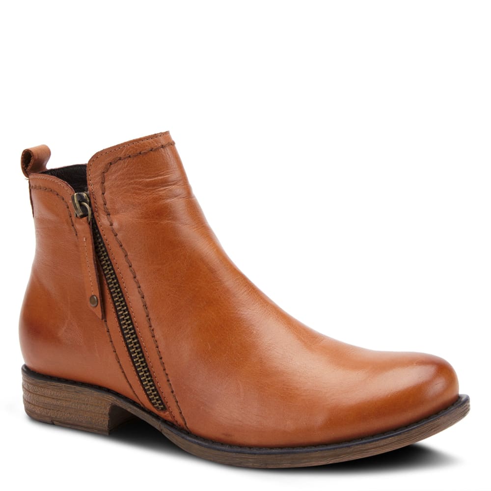 Spring Step Shoes Oziel Women's Camel Leather Zipper Boots – product view 1