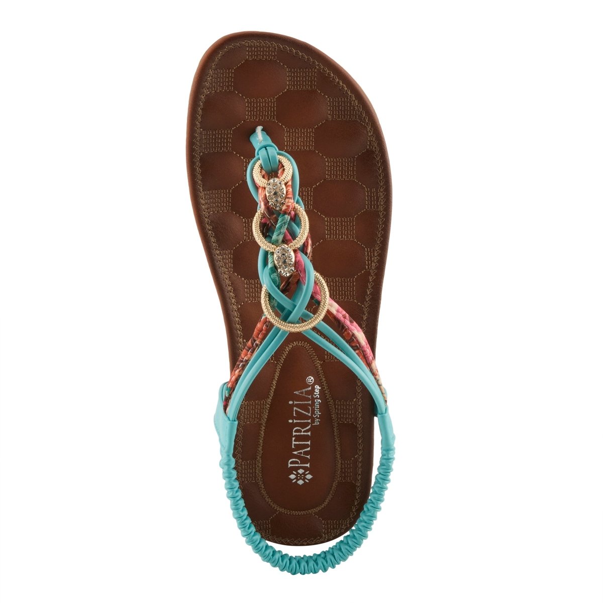 Spring Step Shoes Patrizia Gadelina Women's Sandals Floral Rhinestones