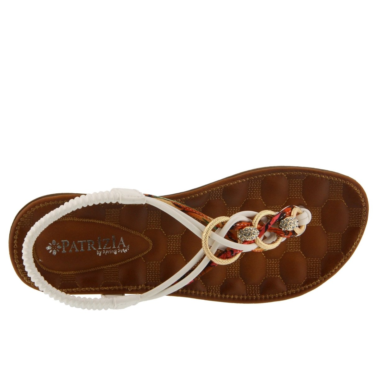 Spring Step Shoes Patrizia Gadelina Women's Sandals Floral Rhinestones