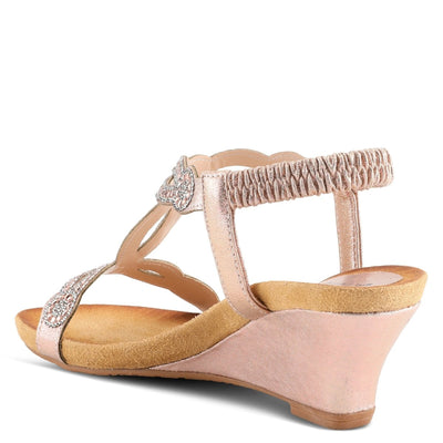 Spring Step Shoes Patrizia Shining T Strap Sandals Women’s Wedge