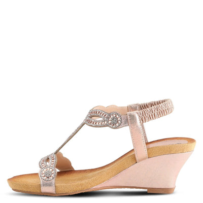 Spring Step Shoes Patrizia Shining T Strap Sandals Women’s Wedge