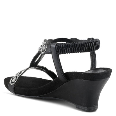 Spring Step Shoes Patrizia Shining T Strap Sandals Women’s Wedge