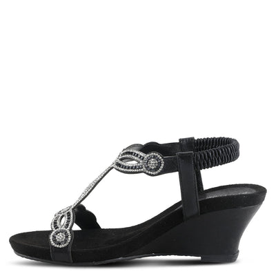 Spring Step Shoes Patrizia Shining T Strap Sandals Women’s Wedge