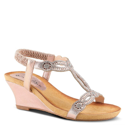 Spring Step Shoes Patrizia Shining T Strap Sandals Women’s Wedge