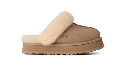 UGG Disquette Womens Platform Slippers — Sand Suede