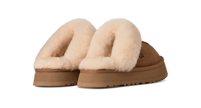 UGG Disquette Womens Platform Slippers — Chestnut Suede