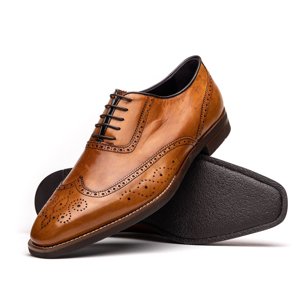 Zelli Italia Men's 25-562-CML STEPHANO Wingtip Oxford Camel