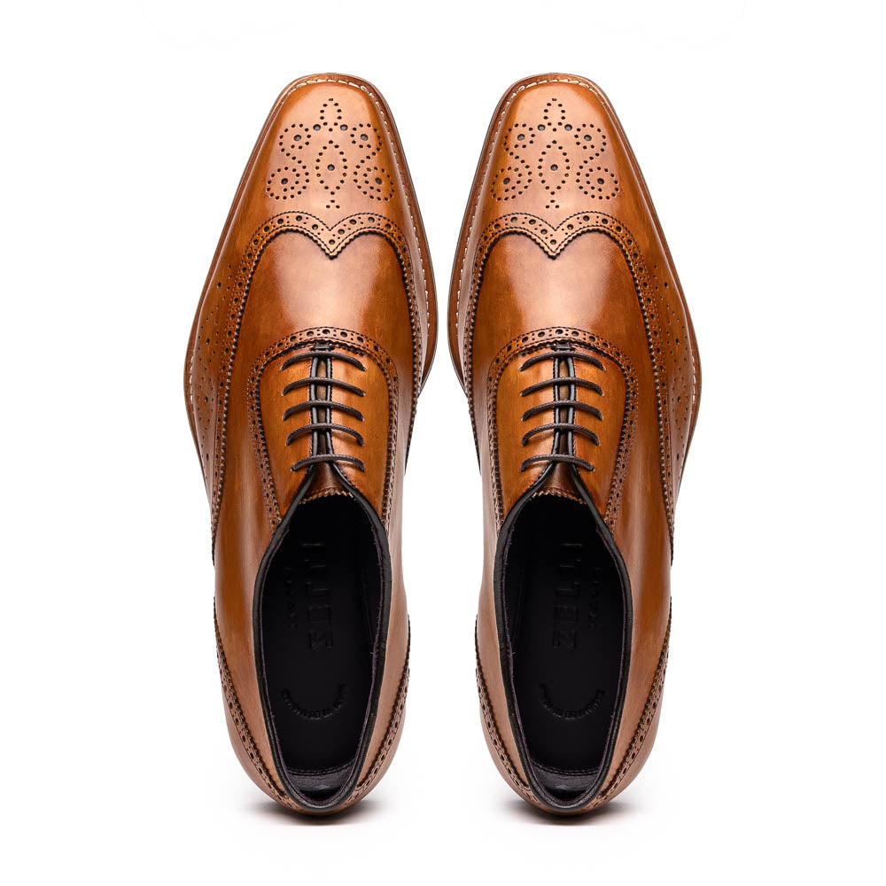 Zelli Italia Men's 25-562-CML STEPHANO Wingtip Oxford Camel
