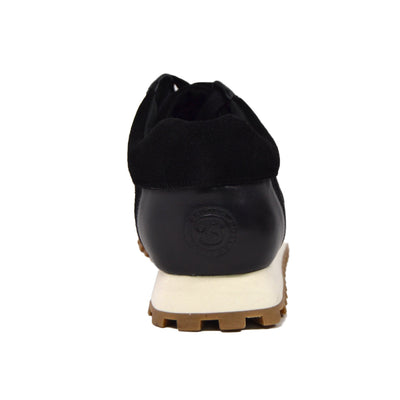 British Walkers Surrey Men's Black Leather and Suede Low Top Sneakers view 7