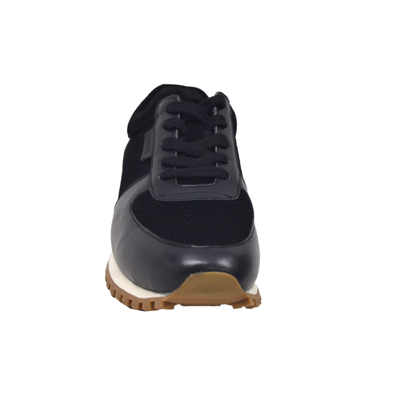 British Walkers Surrey Men's Black Leather and Suede Low Top Sneakers view 3
