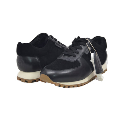 British Walkers Surrey Men's Black Leather and Suede Low Top Sneakers view 1