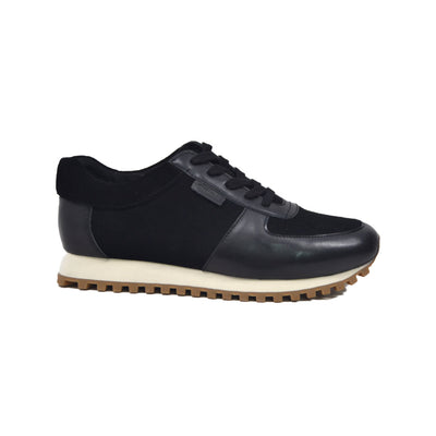 British Walkers Surrey Men's Black Leather and Suede Low Top Sneakers view 5