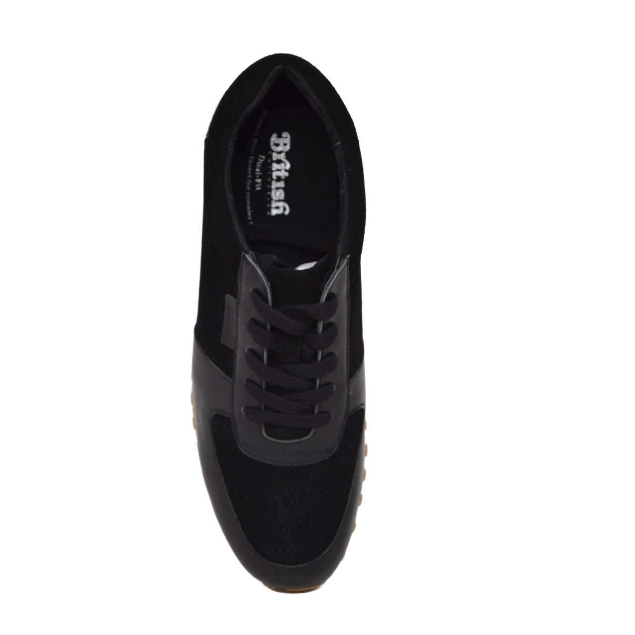 British Walkers Surrey Men's Black Leather and Suede Low Top Sneakers view 6