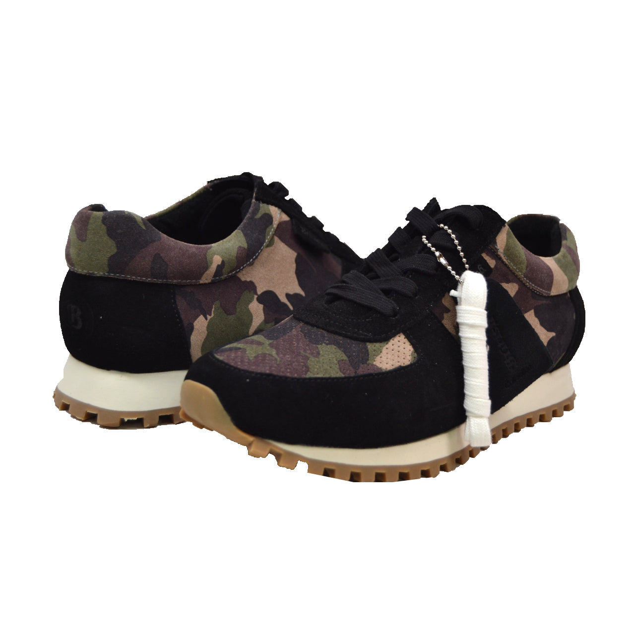 British Walkers Surrey Men's Black and Camouflage Low Top Sneakers view 1