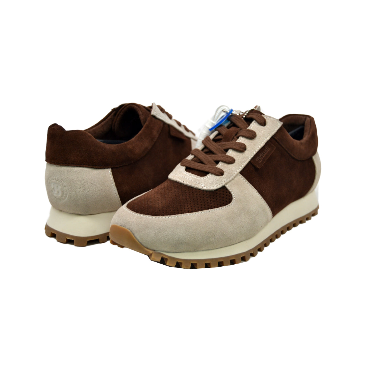 British Walkers Surrey Men's Brown and Bone Suede Low Top Sneakers view 4