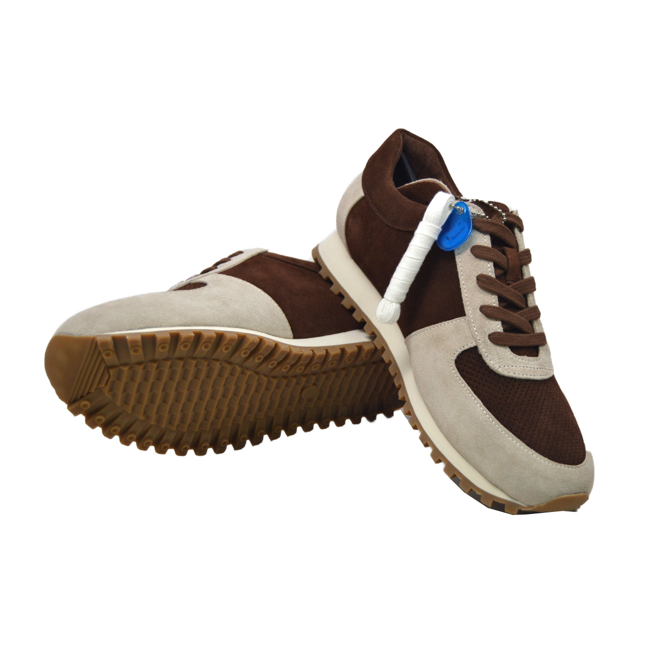 British Walkers Surrey Men's Brown and Bone Suede Low Top Sneakers view 7