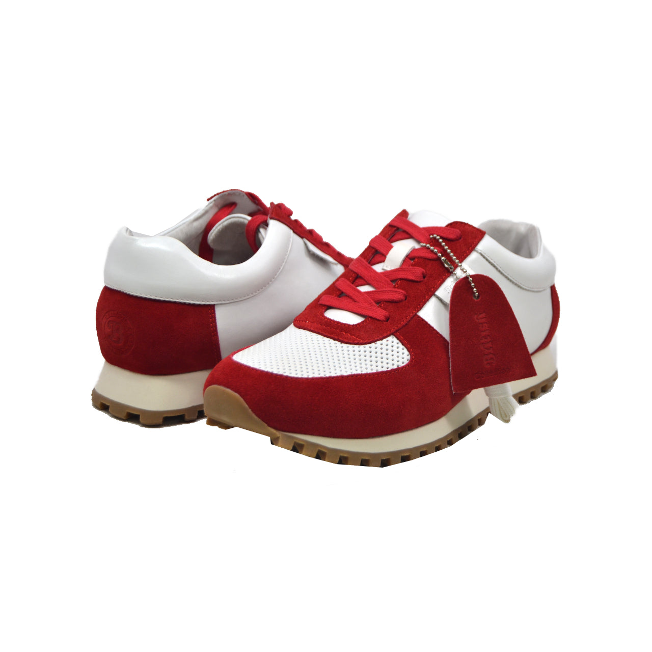 British Walkers Surrey Men's Red and White Low Top Sneakers view 1