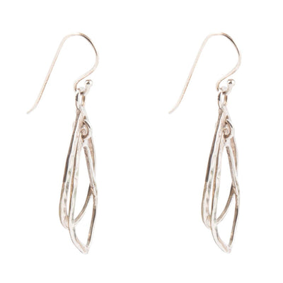 Swirled Sterling Silver Drop Earrings